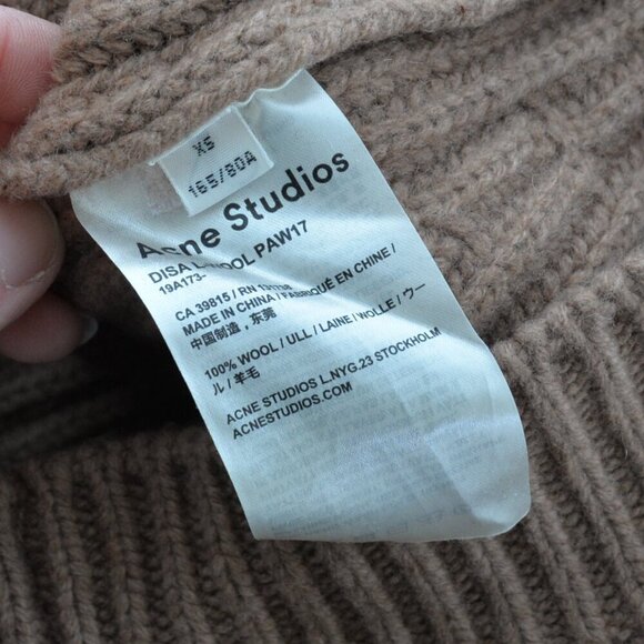 Acne Studios Wool Oversized Knit Disa Camel Sweater Sz XS - Picture 5 of 7